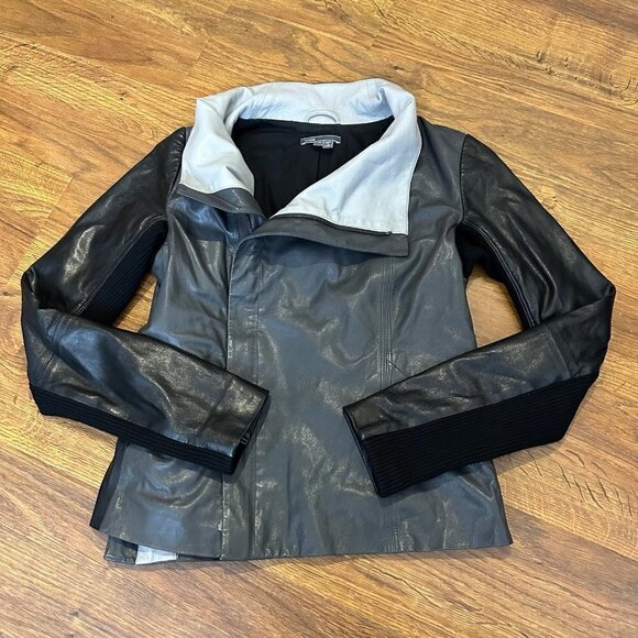 Vince Leather moto Jacket - Picture 4 of 11